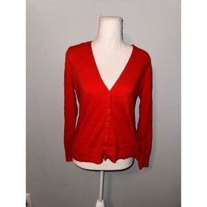 Old‎ Navy Women's Orange Long Sleeve Button-Up Cardigan